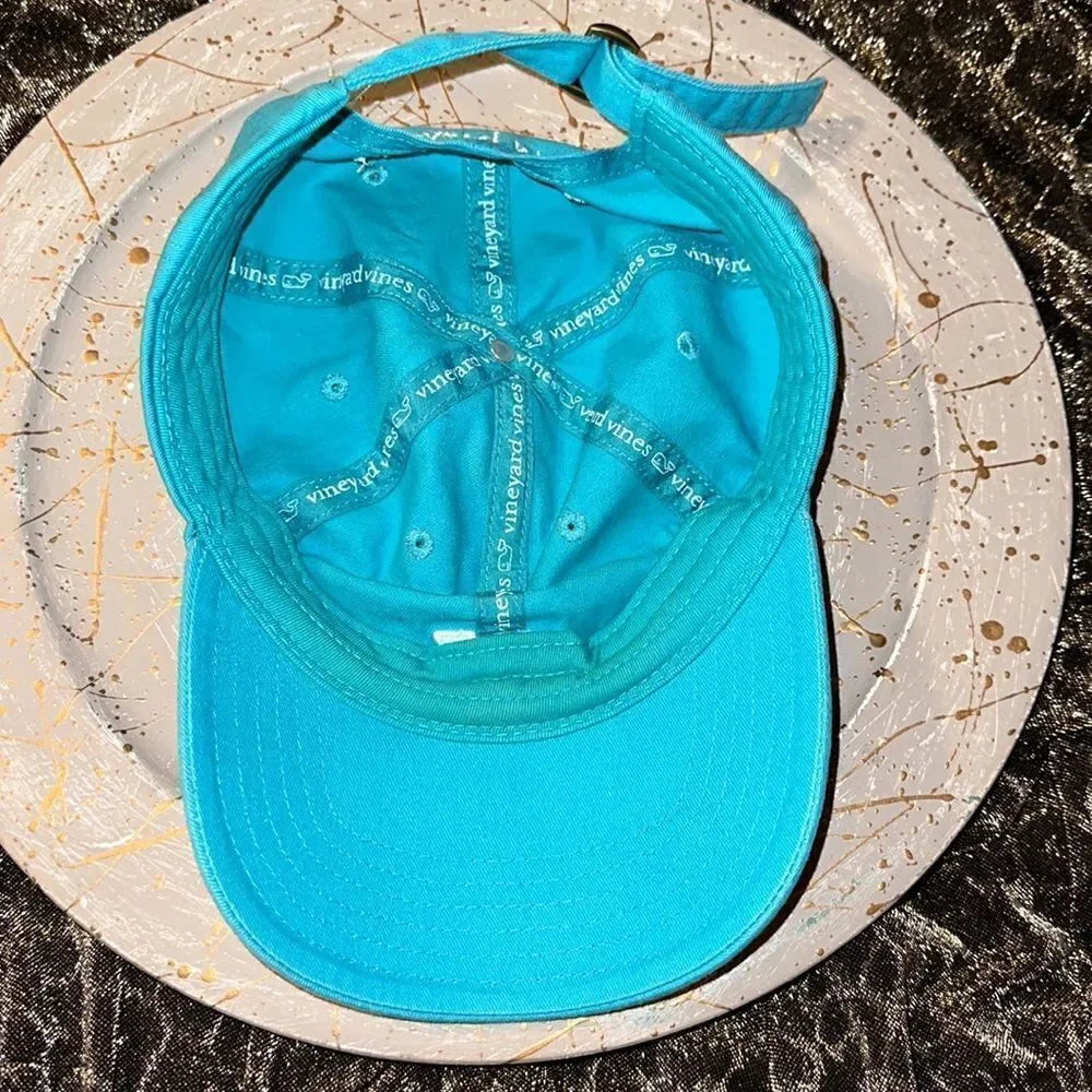 Vineyard Vines OS Blue Embroidered Whale Logo Unisex Cotton Cap
